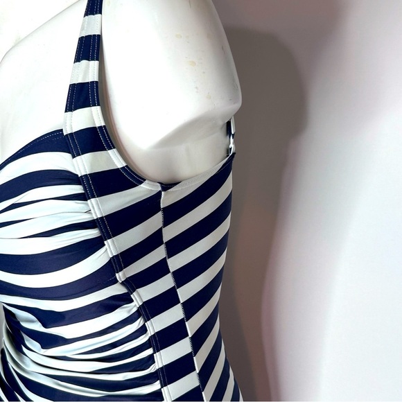 Nordstrom NipTuck Ruched Multi Fit Cup Joanne Striped Tummy Control Swimsuit 6 - Picture 9 of 16